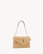 YSL CASSANDRE large pouch on chain in shearling - Image 3